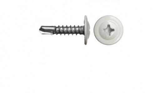 Саморез ПШ 4,2х19 мм RAL 9003 сверло