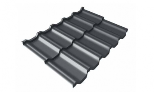 Металлочерепица Квинта Uno GL 0,5 Velur20 RAL 7024 