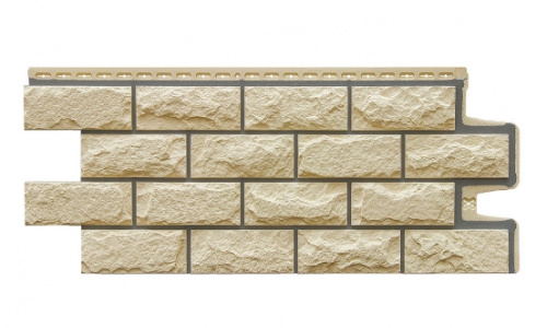 Фасадная панель GL Колотый камень Design бежевый шов RAL 7006 